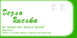 dezso rucska business card